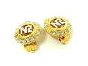 ■美品■ NINA RICCI ニナリッチ ラインストーン クリップ式 イヤリング アクセサリー ゴールド系 DE8423(4)