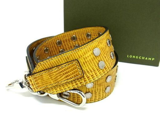 ■新品■未使用■ LONGCHAMP ロンシャン リザード型押しレザー バッグ用 ショルダーストラップ 肩掛け レディース イエロー系 AT3347 ■新品■未使用■ LONGCHAMP ロンシャン リザード型押しレザー バッグ用 ショルダーストラップ 肩掛け レディース イエロー系 AT3347