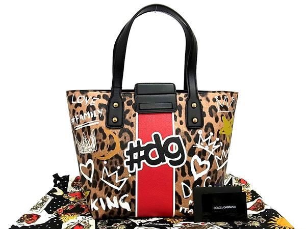 ハンドバッグ ■新品■未使用■ DOLCE＆GABBANA ドルチェ&amp;ガッバーナ BEATRICE PVC レオパード ヒョウ柄 トートバッグ ハンドバッグ ブラウン系 AV5032