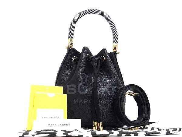 マークジェイコブス ハンドバッグ ■新品■未使用■ MARC JACOBS マークジェイコブス ザ バケット レザー 巾着型 2WAY ハンドバッグ ショルダー ブラック系 FA1090