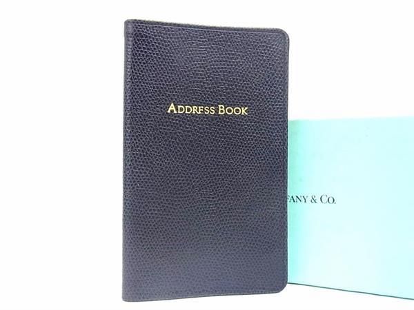 ■美品■ TIFFANY&Co ティファニー レザー アドレス帳 ステーショナリー メンズ レディース ダークネイビー系 DE8340