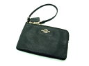 ■美品■ COACH コーチ レザー ポーチ 小物入れ マルチケース リストレット レディース ブラック系 DH3018(4)