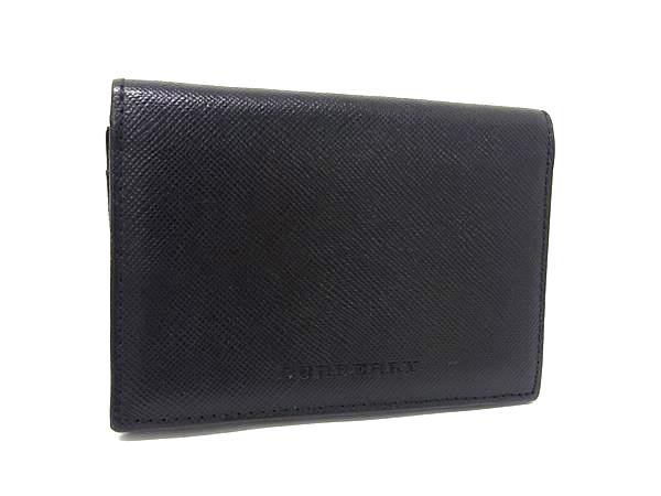 BURBERRY バーバリー レザー カードケース カード入れ 名刺入れ パスケース 定期入れ ビジネス 紳士 メンズ ブラック系 DP1720