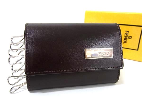 フェンディ ■美品■ FENDI フェンディ レザー 8連 キーケース 鍵入れ メンズ レディース ブラウン系 FQ2190