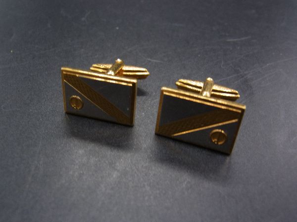 dunhill ダンヒル カフス カフリンクス アクセサリー 紳士 ビジネス メンズ ゴールド系×シルバー系 DH3164 冠婚葬祭 結婚式 葬式