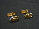 ■美品■ GIVENCHY ジバンシィ カフス カフリンクス アクセサリー ビジネス 紳士 メンズ ゴールド系×シルバー系 DF2913 冠婚葬祭 結婚式 葬式