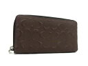 ■美品■ COACH コーチ F58113 デボスド シグネチャー レザー アコーディオン ジップ アラウンド 長財布 メンズ ブラウン系 DI1773(4)