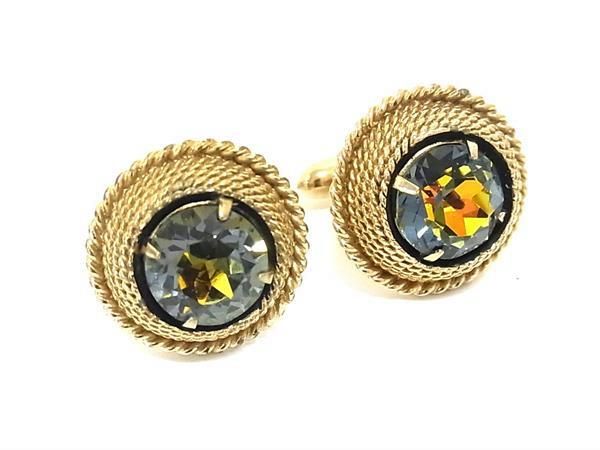 swank スワンク ストーン カフス カフリンクス アクセサリー ビジネス 紳士 メンズ ゴールド系×マルチカラー DE7511 冠婚葬祭 結婚式 葬式