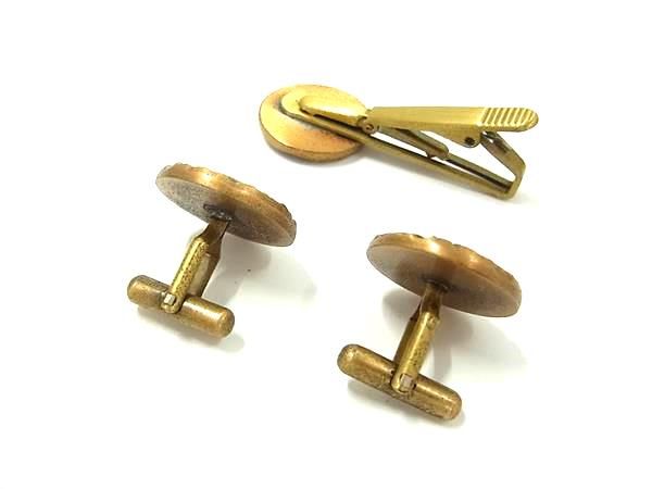 ■美品■ MASASHI SEKI 関 正司 カフス カフリンクス ネクタイピン タイピン ビジネス 紳士 メンズ 2点セット ゴールド系 DE9926 冠婚葬祭 結婚式 葬式
