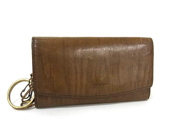 genten ゲンテン レザー 5連 キーケース 鍵入れ メンズ レディース ブラウン系 DH8246