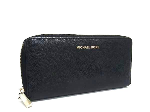 樂天商城 - MICHAEL KORS マイケルコース レザー ラウンドファスナー 長財布 ウォレット 小銭入れ 札入れ レディース ブラック系 DL1287