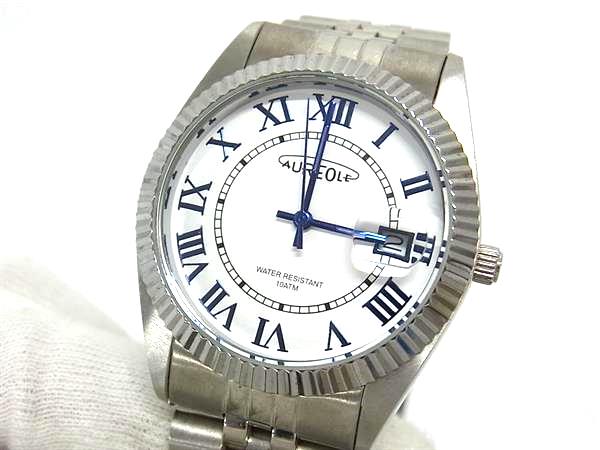 乐天商城 - ■美品■ AUREOLE オレオール SW-592M SS クォーツ 10気圧防水 腕時計 ウォッチ シルバー系 DM9907