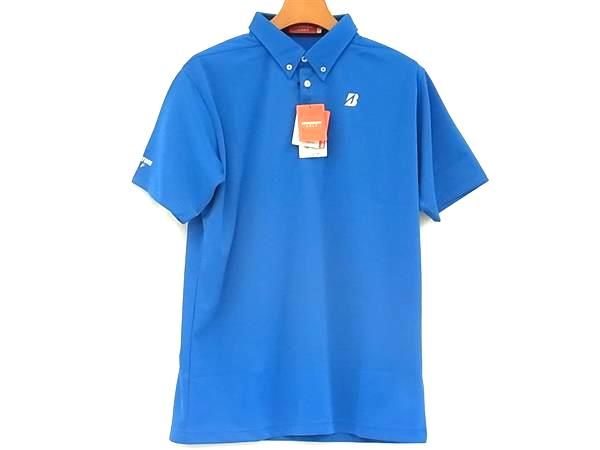 ■新品■未使用■ BRIDGESTONE GOLF ブリヂストンゴルフ ポリエステル 半袖 ポロシャツ トップス サイズ L 洋服 ブルー系 BG9133