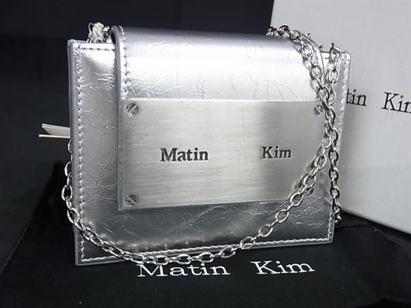 ■新品■未使用■ Matin Kim マーティンキム レザー チェーン マルチケース ポーチ 小物入れ レディース シルバー系 BG9139