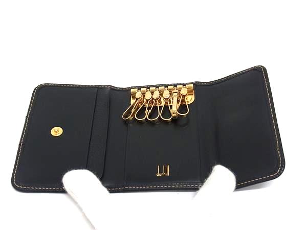 ■美品■ dunhill ダンヒル レザー 6連 キーケース 鍵入れ メンズ レディース ブラック系×ゴールド系 DL6071