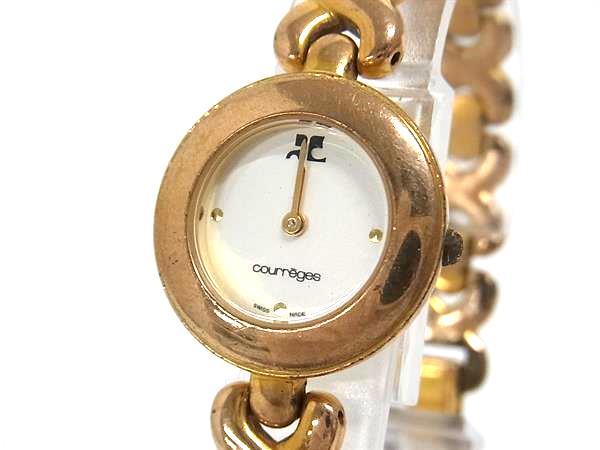 クレージュ 4N20-042A 腕時計 ウォッチ クォーツ ロゴ ゴールド色 Courreges - クレージュ 4N20-042A 腕時計 ウォッチ クォーツ ロゴ