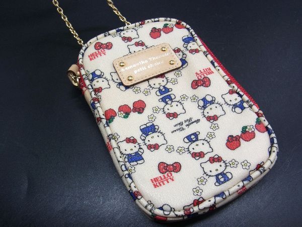 Samantha Thavasa petit choice サマンサタバサ ハローキティ PVC ショルダーポーチ ポシェット ベージュ系×マルチカラー DE3188