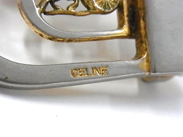 CELINE セリーヌ ヴィンテージ 馬車金具 バックルのみ ベルトバックル ベルト用金具 メンズ ゴールド系×シルバー系 DL7070
