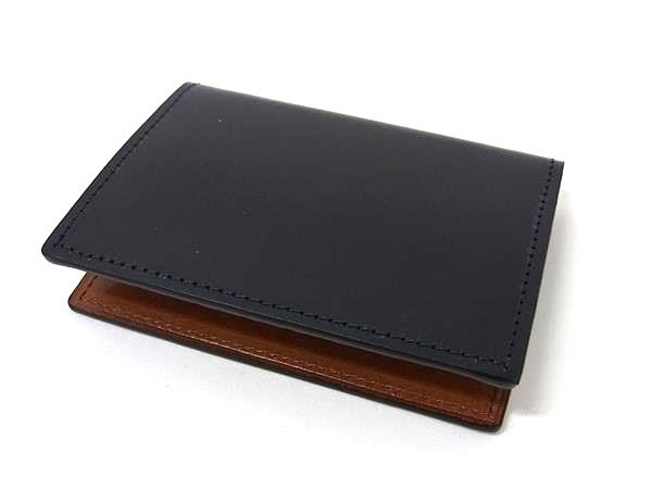 ■新品同様■ COCOMEISTER ココマイスター ロンドンブライドル レザー カードケース カード入れ 名刺入れ メンズ ネイビー系 BJ9792