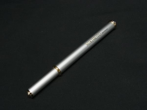 ■極美品■ MIKIMOTO ミキモト 本真珠 アコヤ真珠 パール 約4mm キャップ式 ボールペン 筆記用具 文房具 シルバー系 DI2717