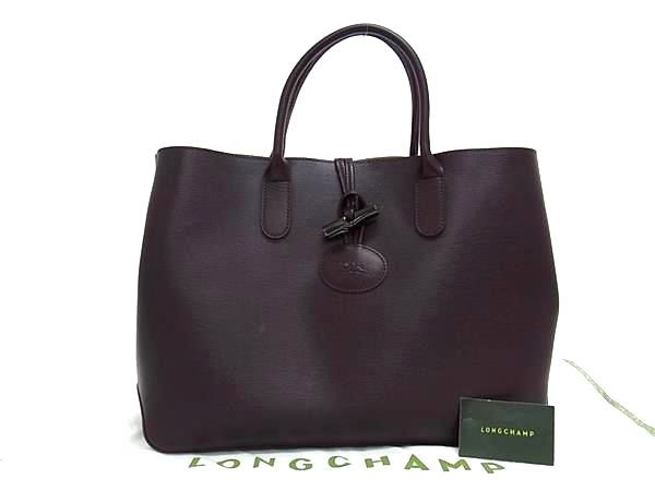 ロンシャン 革トートバッグ レディース ■極美品■ LONGCHAMP ロンシャン ロゾ レザー ハンドバッグ トートバッグ ブラウン系 AV7514