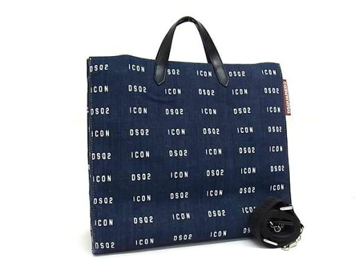 ■極美品■ DSQUARED2 ディースクエアード ICON デニム×レザー 2WAY ハンドバッグ ショルダー レディース ネイビー系 AV7594 ■極美品■ DSQUARED2 ディースクエアード ICON デニム×レザー 2WAY ハンドバッグ ショルダー レディース ネイビー系 AV7594