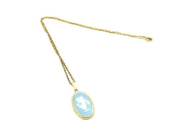 WEDGWOOD ウェッジウッド ジャスパー ネックレス ペンダント アクセサリー レディース ゴールド系×ライトブルー系 DJ6871