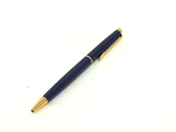 ■美品■ WATERMAN ウォーターマン ツイスト式 ボールペン 筆記用具 ステーショナリー ネイビー系×ゴールド系 DH5789