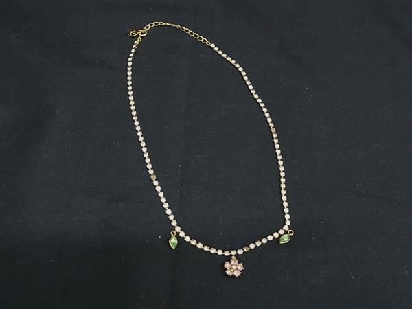 乐天商城 - courreges クレージュ フラワー リーフ カラーストーン ネックレス ペンダント アクセサリー レディース ゴールド系 DM5406