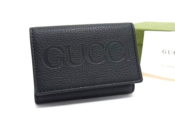 樂天商城 - ■新品同様■ GUCCI グッチ 736151 レザー 三つ折り 財布 ウォレット 小銭入れ 札入れ カード入れ ブラック系 BN9725