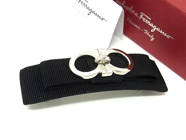 【美品】フェラガモ ガンチーニ バレッタ ブラック シルバー FERRAGAMO - 新品 フェラガモ FERRAGAMO バレッタ バレッタ ブラック
