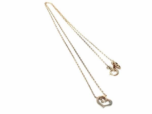THE KISS ザ・キッス SV925 ラインストーン ハート ネックレス ペンダント アクセサリー レディース ゴールド系 DE3985