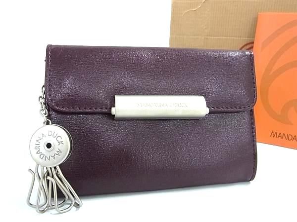 ■美品■ MANDARINA DUCK マンダリナダック レザー 5連 コインケース キーケース コインパース 小銭入れ 鍵入れ ブラウン系 DE4083...