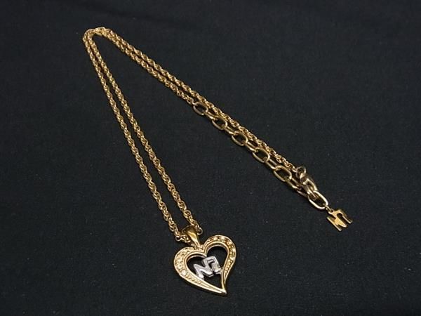 NINA RICCI ニナリッチ ハート ラインストーン ネックレス ペンダント アクセサリー レディース ゴールド系 DE6786