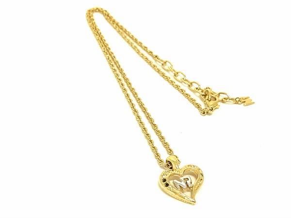 White - NINA RICCI ニナリッチ ラインストーン ハート ネックレス ペンダント アクセサリー レディース ゴールド系 DF3817