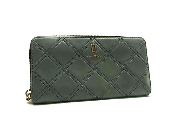 乐天商城 - ■美品■ MARC JACOBS マークジェイコブス レザー ラウンドファスナー 長財布 ウォレット 小銭入れ レディース グレー系 DH0960