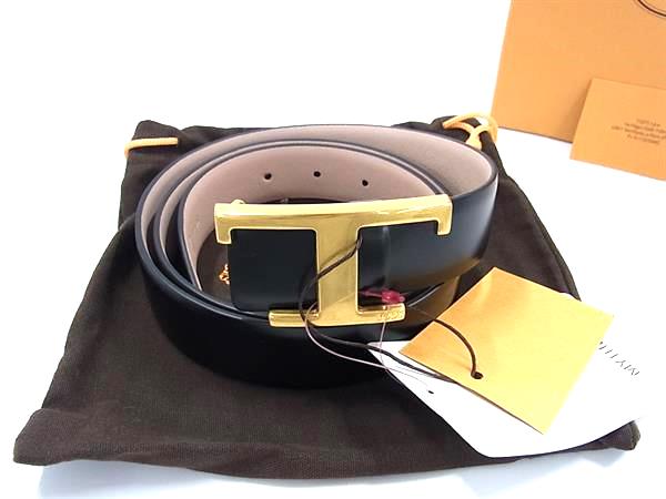 ■新品同様■ TODS トッズ レザー ゴールド金具 ベルト 表記サイズ 95 レディース ブラック系 FJ5642