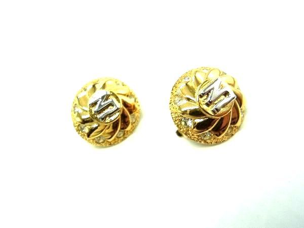 Other - ■美品■ NINA RICCI ニナリッチ ラインストーン クリップ式 イヤリング アクセサリー ゴールド系 DF0031