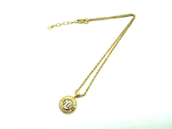 乐天商城 - NINA RICCI ニナリッチ ラインストーン ロゴモチーフ ネックレス ペンダント アクセサリー レディース ゴールド系 DF0034