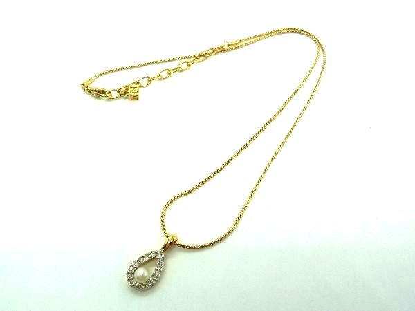 Other - ■美品■ NINA RICCI ニナリッチ ラインストーン パール ネックレス ペンダント アクセサリー レディース ゴールド系 DF0091