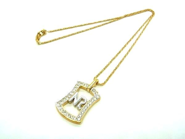 樂天商城 - ■美品■ NINA RICCI ニナリッチ ラインストーン ネックレス ペンダント アクセサリー レディース ゴールド系×クリア DF0098