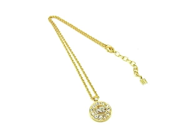 Pearl White - ■美品■ NINA RICCI ニナリッチ ラインストーン ネックレス ペンダント アクセサリー レディース ゴールド系 DH7181