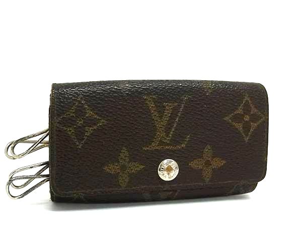 LOUIS VUITTON ルイヴィトン M62631 モノグラム ミュルティクレ4 4連 キーケース 鍵入れ レディース メンズ ブラウン系 DJ0007