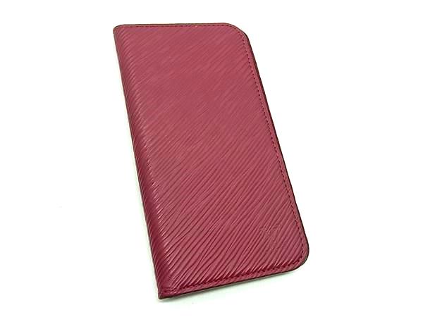 ■美品■ LOUIS VUITTON ルイヴィトン M64468 エピ フォリオ iPhone X / XS 対応 アイフォンケース スマホケース ワインレッド系 DL3396(4.0)