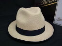 ■新品同様■ BORSALINO ボルサリーノ パナマ 麦わら ハット 帽子 表記サイズL ベージュ系 FI9367(4)