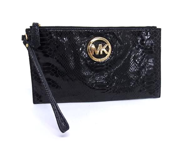 MICHAEL KORS 財布 パイソン柄 MICHAEL KORSマイケルコース 長財布 レディース女性 黒パイソン柄