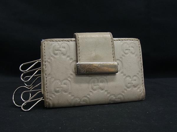 グッチ キーケース GUCCI グッチ 212098 グッチシマ 6連 キーケース 鍵入れ レディース メンズ アイボリー系 DL8496