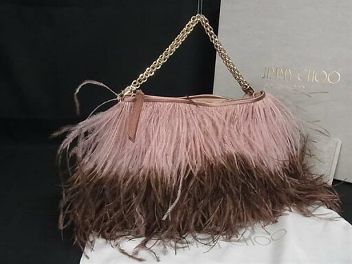 ■新品■未使用■ JIMMY CHOO ジミーチュウ フェザー×スエード ハンドバッグ ミニバッグ レディース ピンク系×ブラウン系 FN1678 ■新品■未使用■ JIMMY CHOO ジミーチュウ フェザー×スエード ハンドバッグ ミニバッグ レディース ピンク系×ブラウン系 FN1678