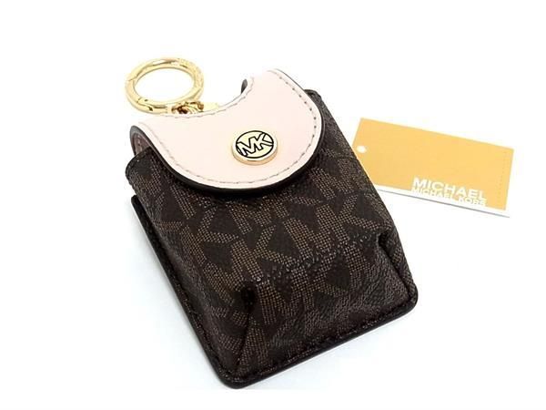 ■新品■未使用■ MICHAEL KORS マイケルコース MK柄 PVC×レザー サニタイザーホルダー 消毒液入れ ピンク系 BF8654
