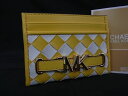 ■新品同様■ MICHAEL KORS マイケルコース レザー 編み込み カードケース カード入れ イエロー系×ホワイト系 BL4070